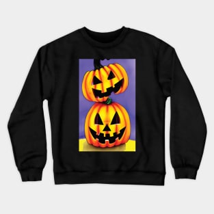 Halloween Scary Evil Pumpkin Funny Pumpkin Head Crewneck Sweatshirt